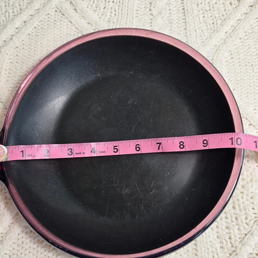 Visions Corning Skillet Cranberry Glass‎ Non-Stick Frying Pan USA 10 Inch Good